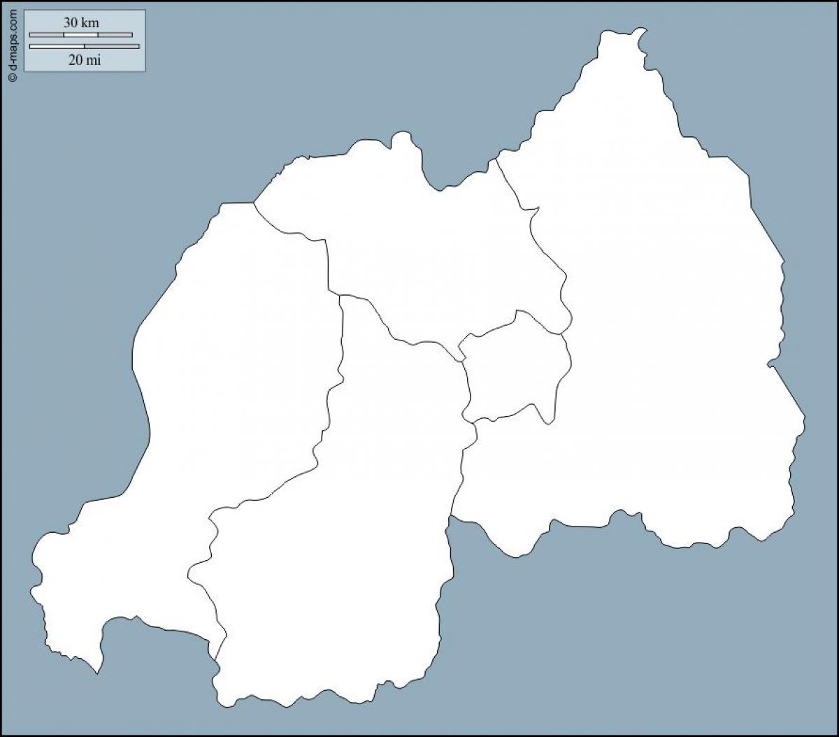 Ruanda Landkarte Umriss