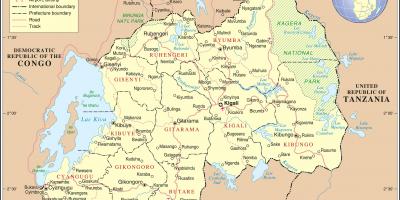 Karte der administrativen Landkarte von Ruanda