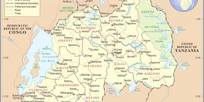 Karte anzeigen Ruanda umliegenden Ländern