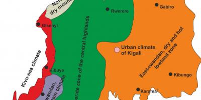 Karte von Ruanda Klima