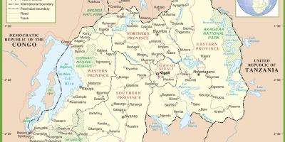 Karte von Ruanda politischen